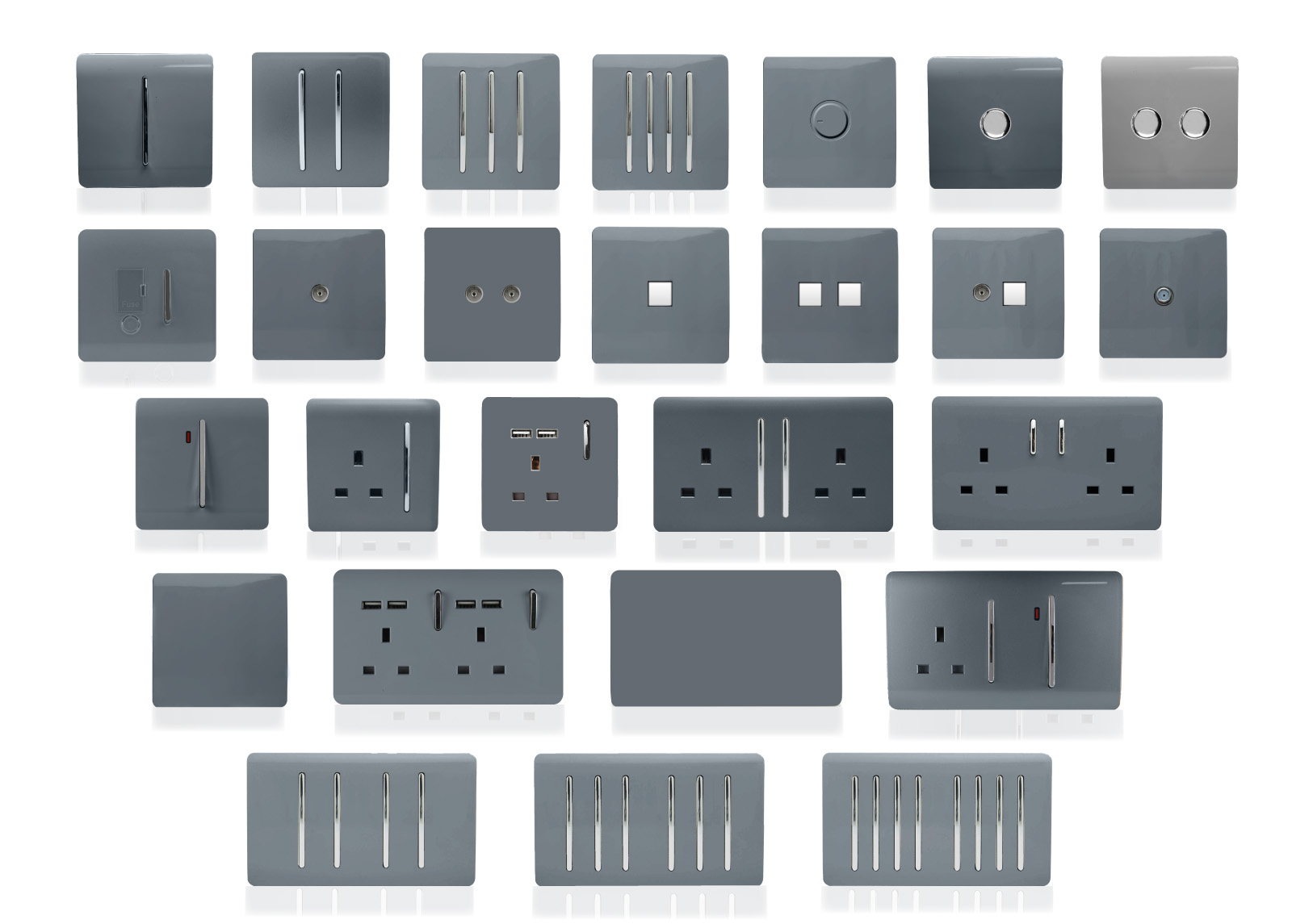 Warm Grey Wiring Accessories Trendi Decorative Screwless